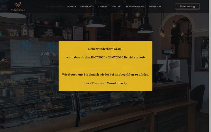 Screenshot of cafe-wunderbar.com