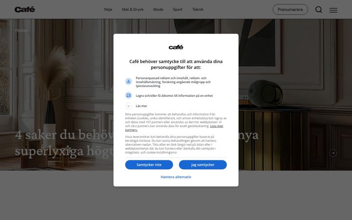 Screenshot ta' cafe.se