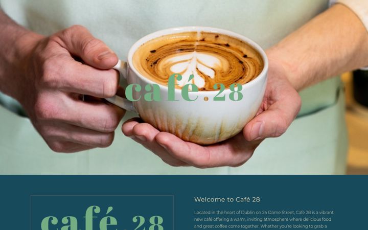 Screenshot of cafe28.ie