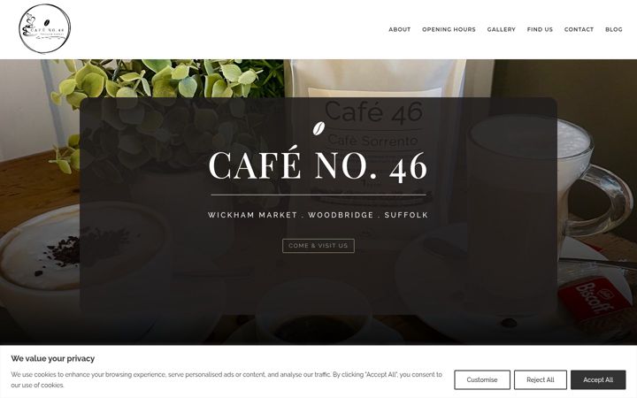 Skärmbild av cafe46.co.uk