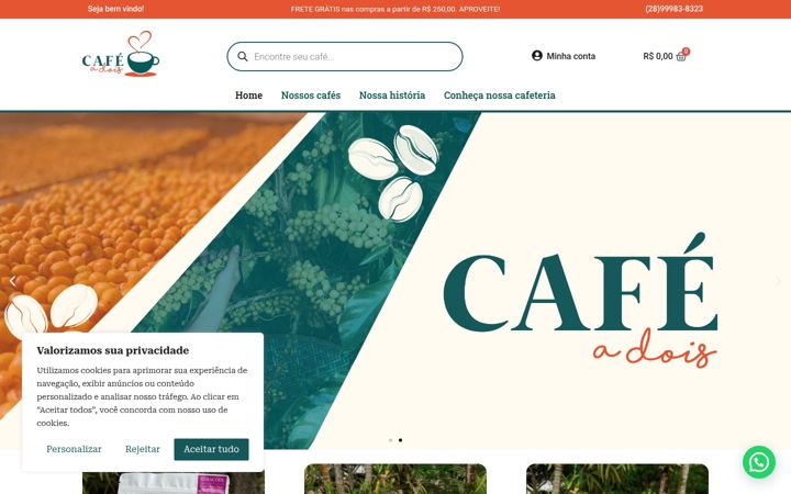 Snimka zaslona za cafeadois.com.br