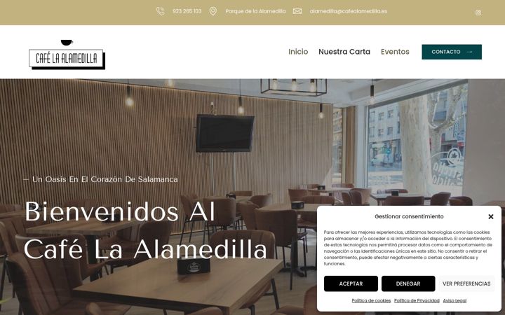 Skärmbild av cafealamedilla.es