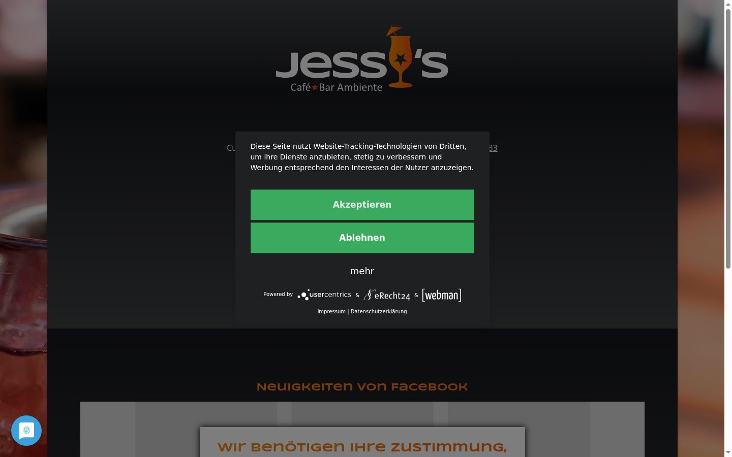 Screenshot tal-banner tal-kunsens muri qabel kwalunkwe interazzjoni
