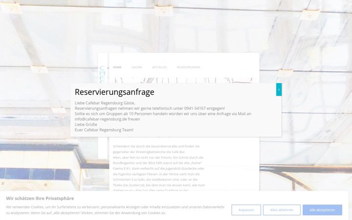 Screenshot von cafebar-regensburg.de