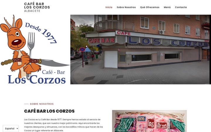 Screenshot of cafebarloscorzos.com