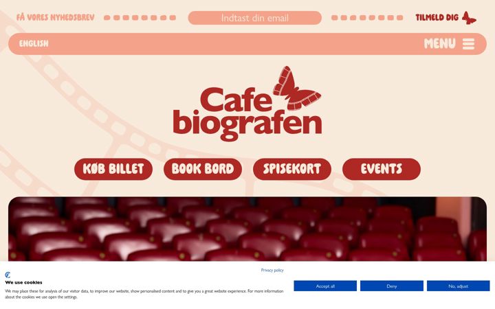 Екранна снимка на cafebio.dk