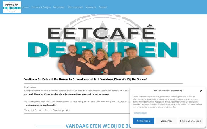 Snimka zaslona za cafebistrodeburen.nl