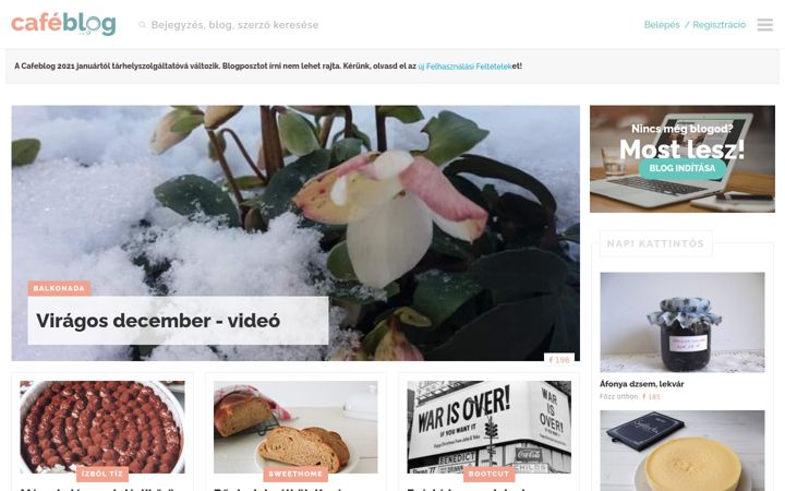 Screenshot of cafeblog.hu