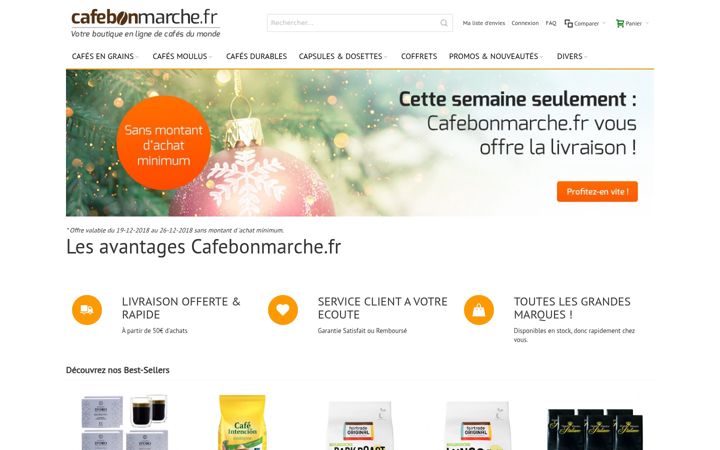 Ekraanipilt saidist cafebonmarche.fr