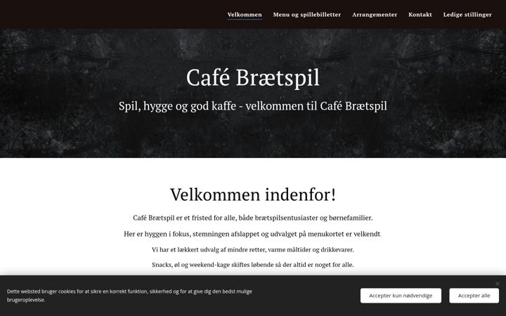 Екранна снимка на cafebraetspil.dk