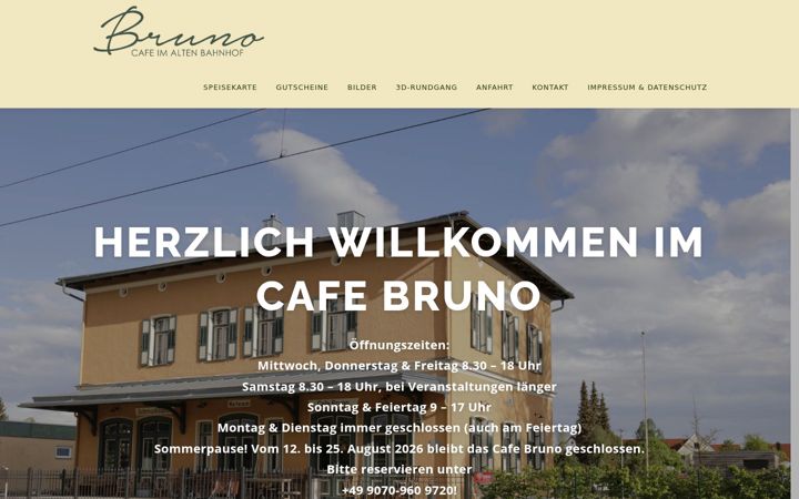 Екранна снимка на cafebruno.de