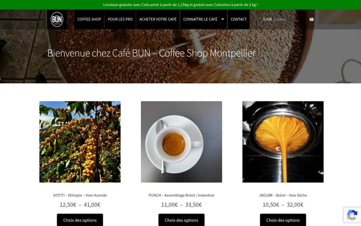 Ekraanipilt saidist cafebun.fr
