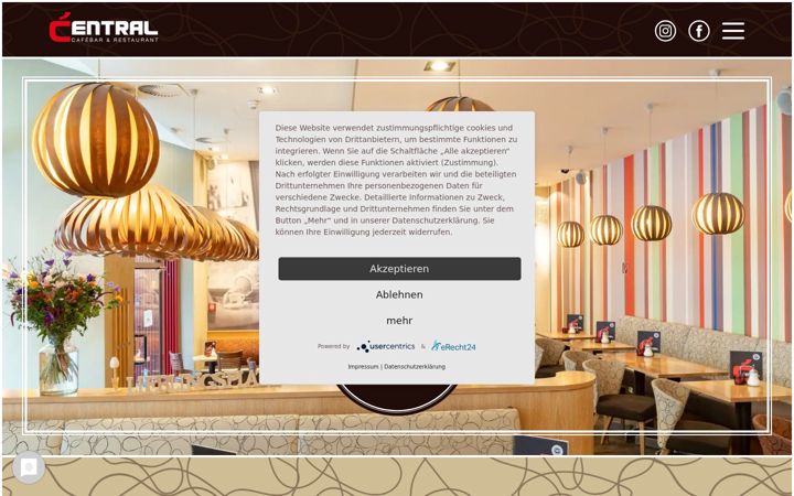 Skärmbild av cafecentral-leipzig.de