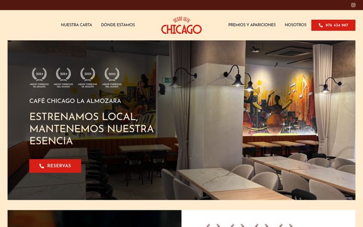 Skärmbild av cafechicago.es