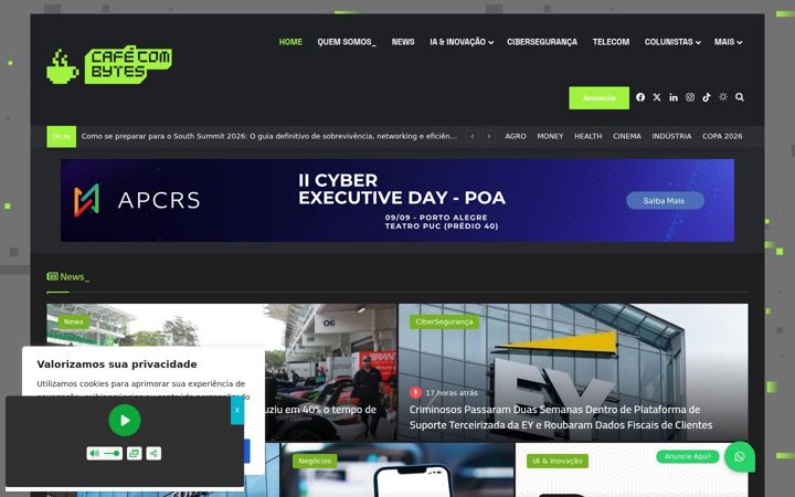 Skärmbild av cafecombytes.com.br