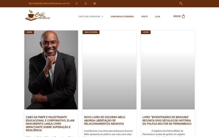 Snimka zaslona za cafecomliteratura.com.br