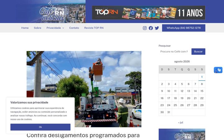 Snimka zaslona za cafecomnoticiasrn.com.br