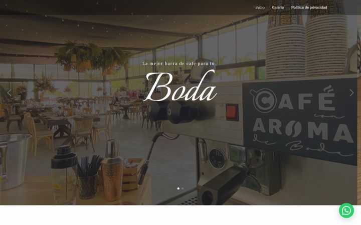 Screenshot of cafeconaromadeboda.com