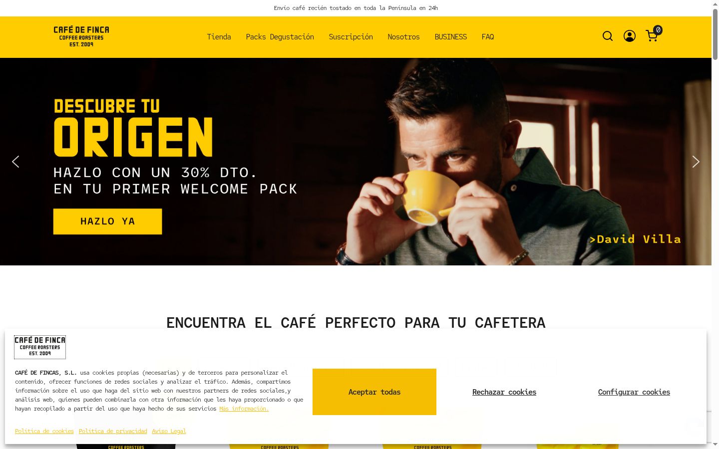 Screenshot of the consent banner shown before any interaction