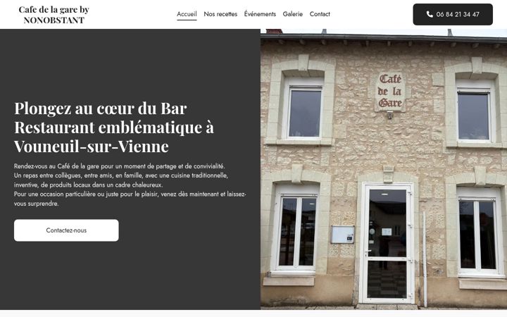 Screenshot stránky cafedelagarebynonobstant.fr