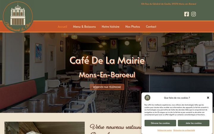 Екранна снимка на cafedelamairie-monsenbaroeul.fr