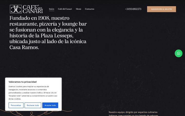Captură de ecran a cafedelcanari.es