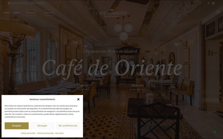 Captură de ecran a cafedeoriente.es