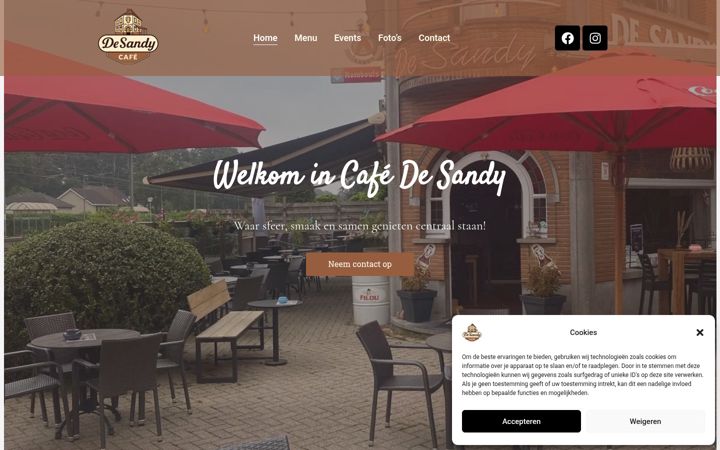 Screenshot of cafedesandy.be