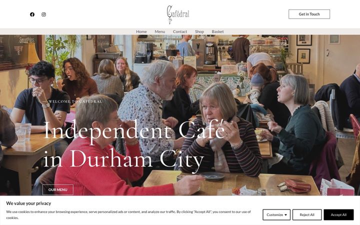 Captură de ecran a cafedraldurham.co.uk