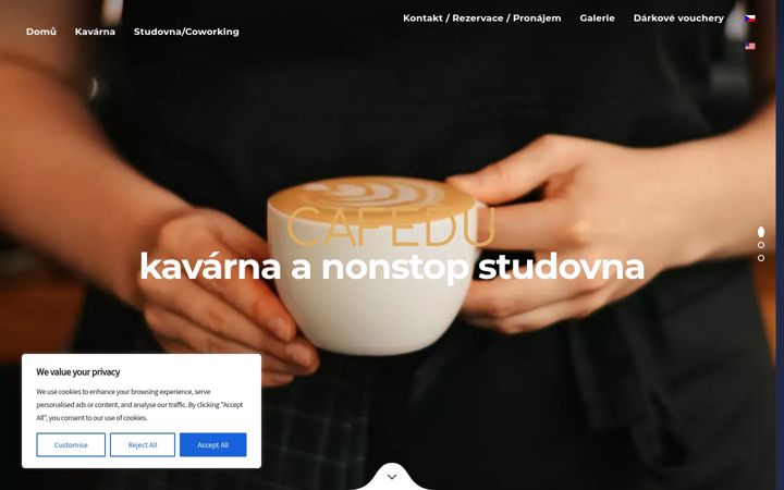 Captură de ecran a cafedu.cz