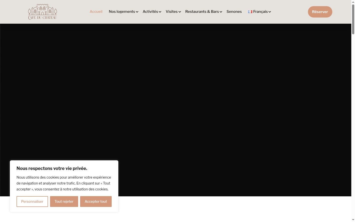 Screenshot of the consent banner shown before any interaction