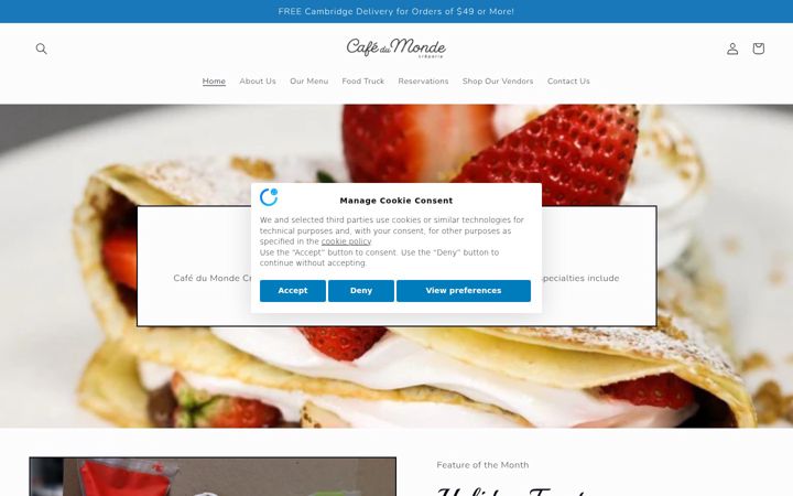 Screenshot of cafedumondecreperie.ca