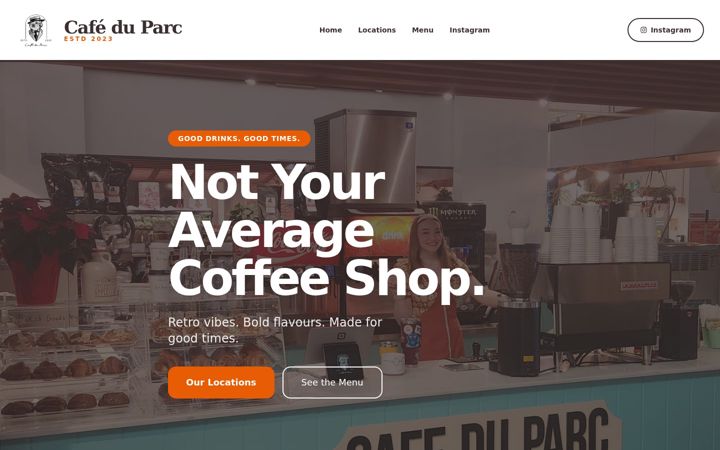 Screenshot of cafeduparc.ca