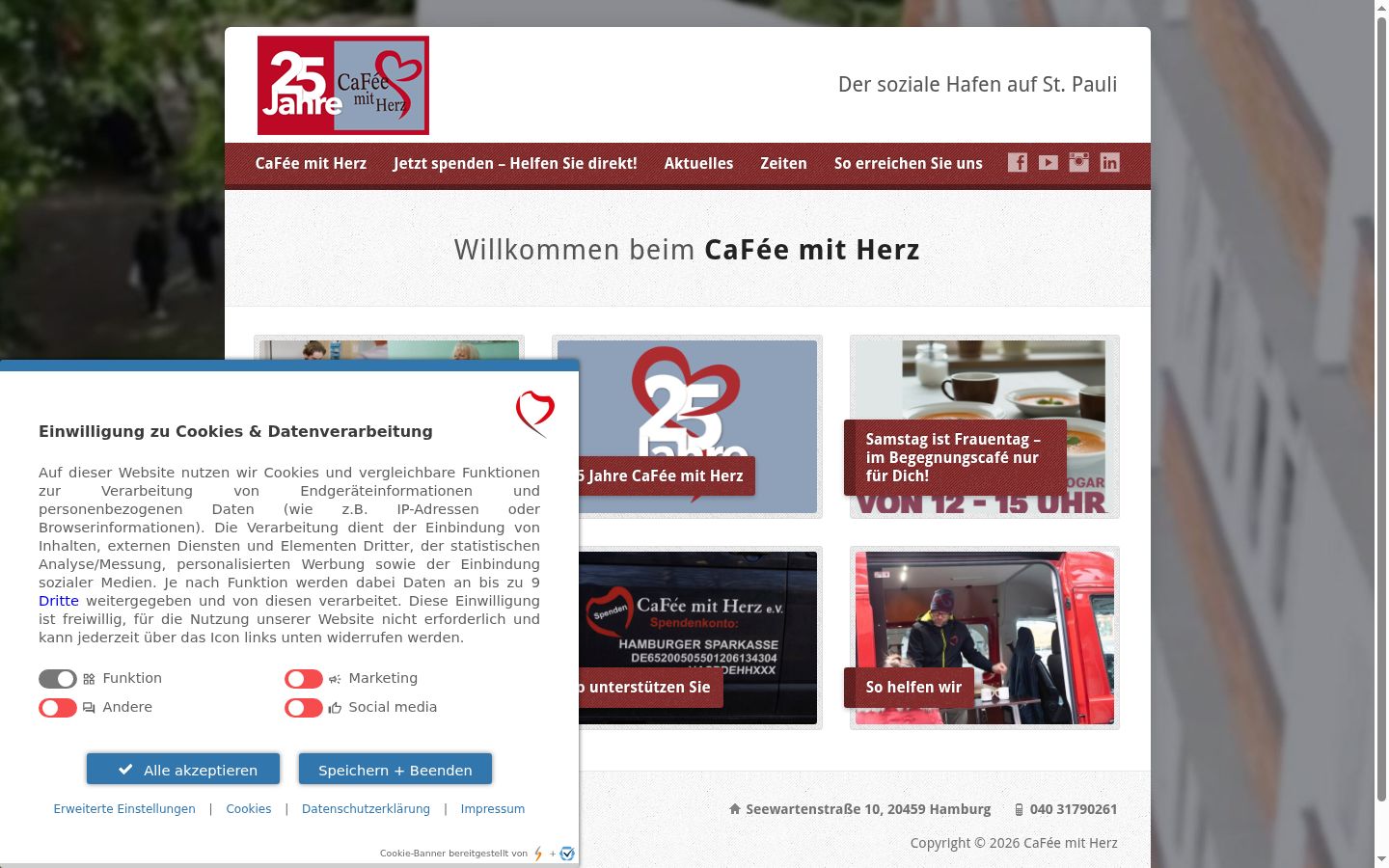Capture d'écran de la bannière de consentement affichée avant toute interaction