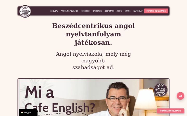 Screenshot of cafeenglish.eu