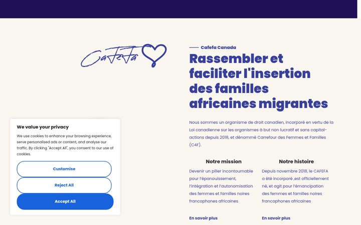 Captură de ecran a cafefacanada.org