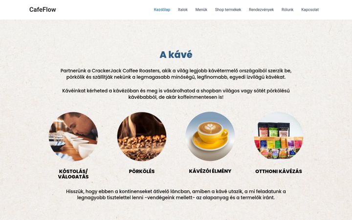 Ekrānuzņēmums no cafeflow.hu