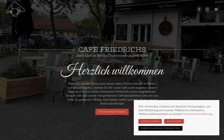 Screenshot of cafefriedrichs.com