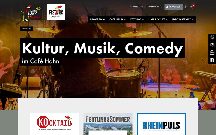 Screenshot ta' cafehahn.de