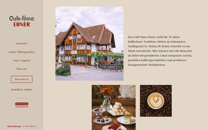 Screenshot of cafehaus-ebner.at
