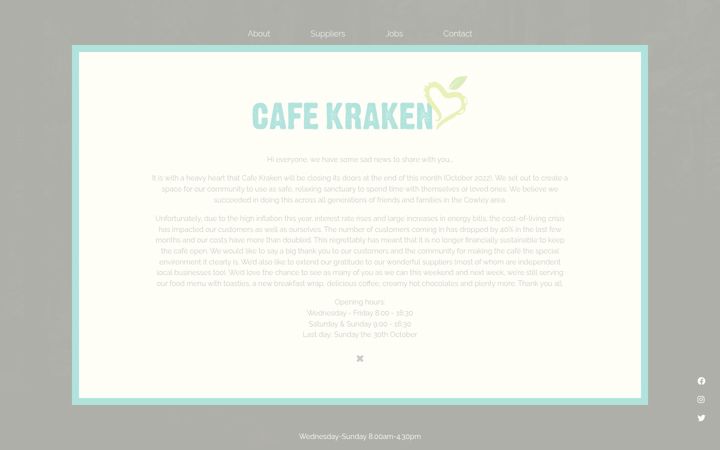 Screenshot of cafekraken.com