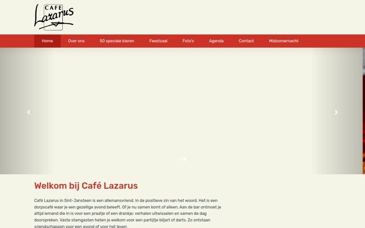 Captura de pantalla de cafelazarus.nl