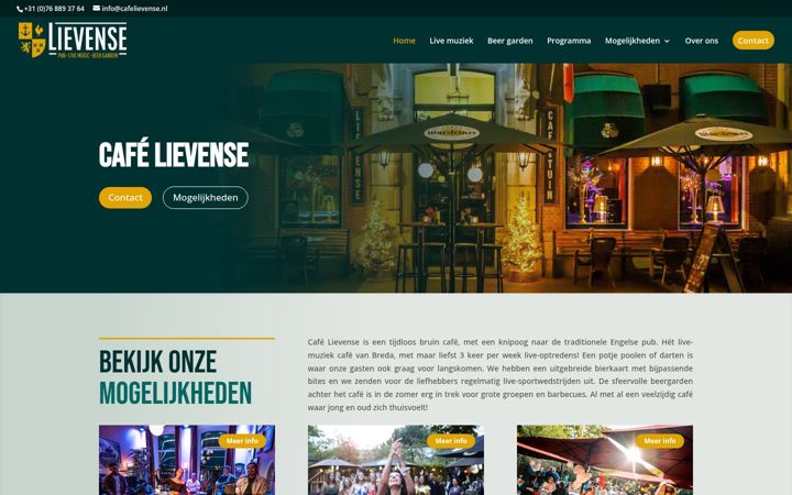 Captura de pantalla de cafelievense.nl