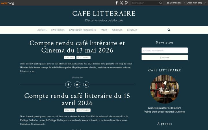 Screenshot of cafelitterairenicole.fr