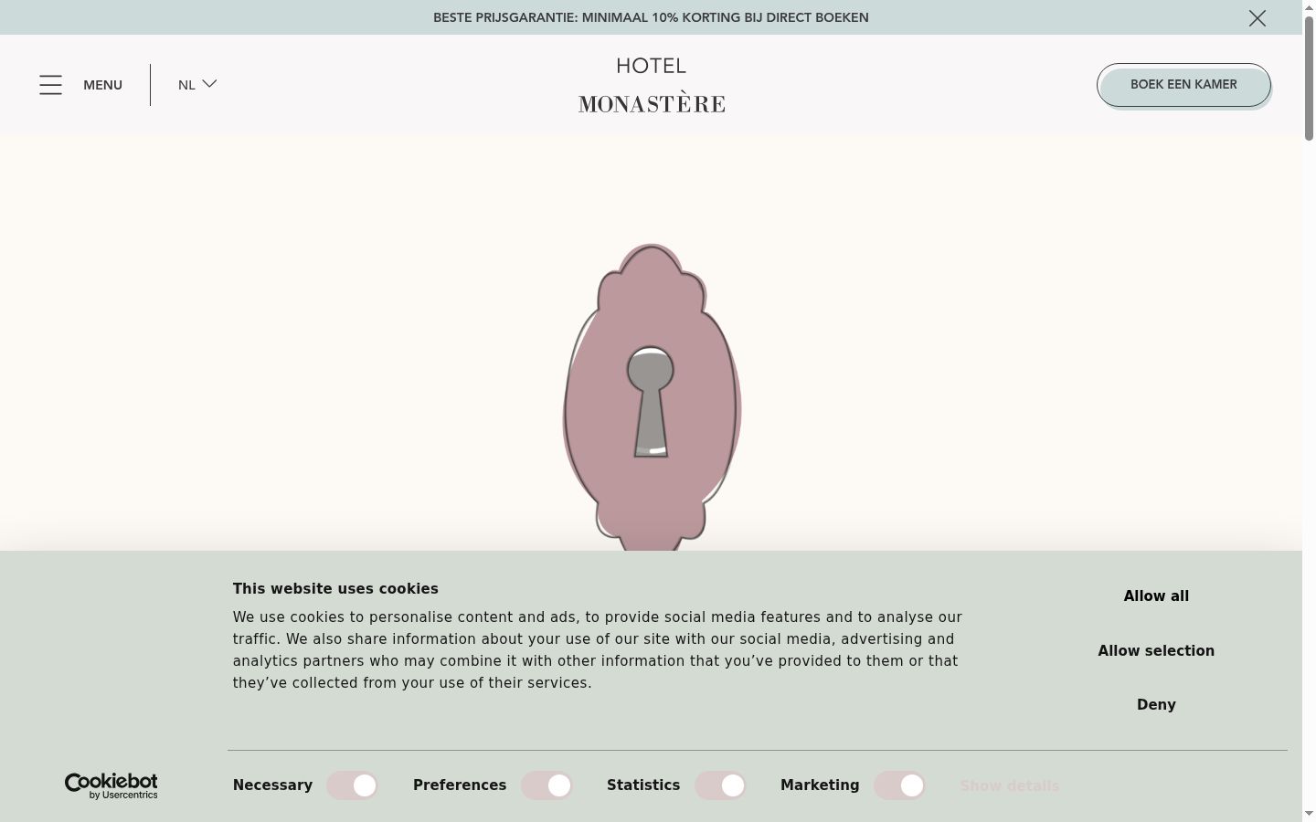 Screenshot of the consent banner shown before any interaction