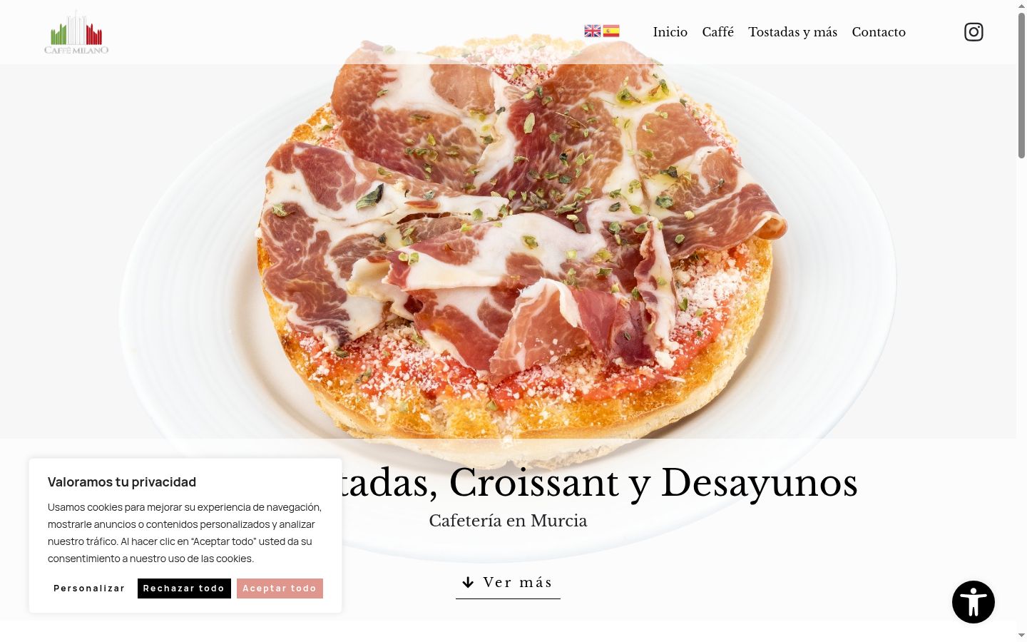 Screenshot del banner di consenso mostrato prima di qualsiasi interazione