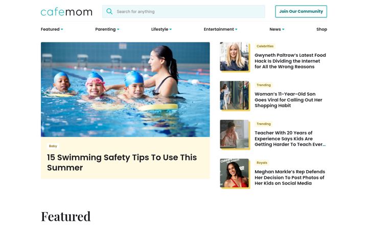 Screenshot von cafemom.com