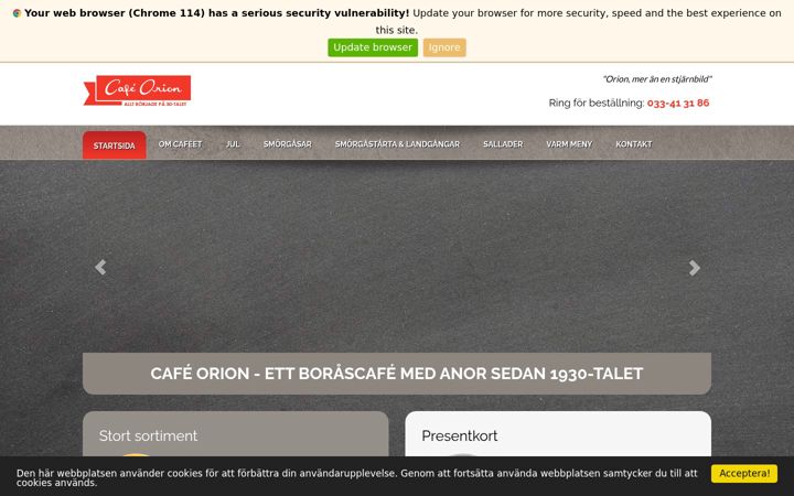 Screenshot of cafeorion.se
