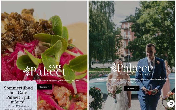 Screenshot of cafepalaeet.dk