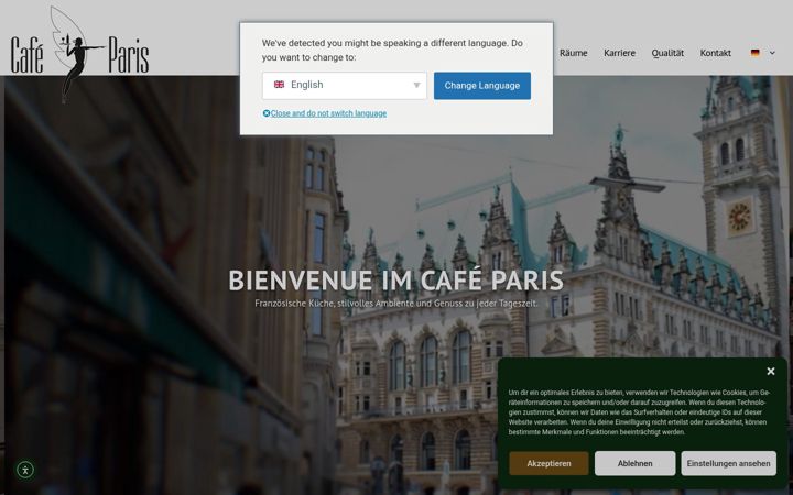 Screenshot di cafeparis.net
